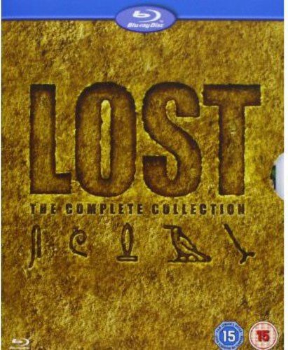 Lost The Complete Collection Blu-ray box set with gold textured background and hieroglyphics.