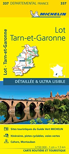 Michelin local map 337 of Lot and Tarn-et-Garonne, France, featuring a stone bridge.