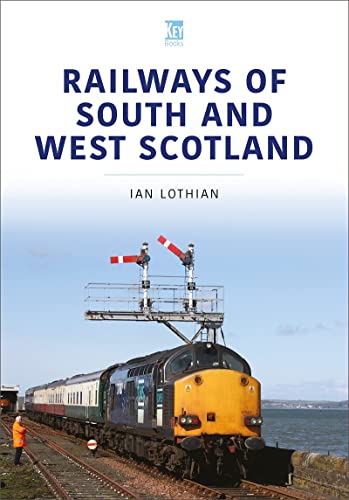 Book cover featuring a diesel train on a coastal railway line in Scotland.