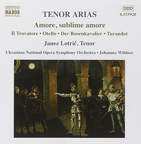 CD cover for "Tenor Arias" by Janez Lotrič, featuring opera scene.