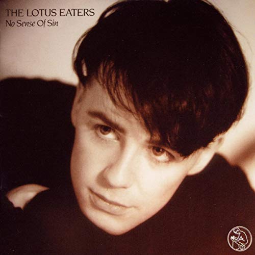 Close-up portrait of a man with dark hair, album cover art.