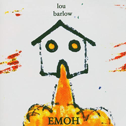 Lou Barlow’s “Emoh” CD cover: a white background with a cartoon house and orange text.