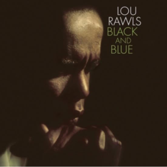 Lou Rawls album cover, "Black And Blue," featuring a shadowed portrait.