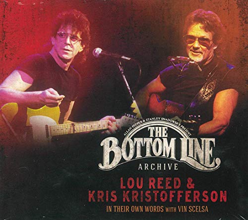 Lou Reed and Kris Kristofferson performing with guitars, album cover art.