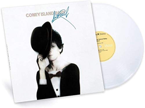 Lou Reed’s “Coney Island Baby” white vinyl record with album cover.