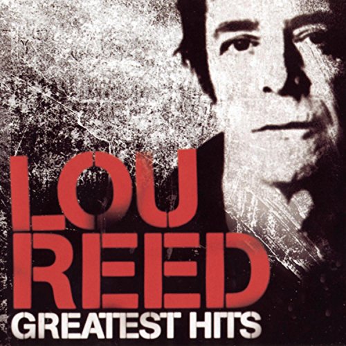 Lou Reed album cover, close-up portrait with red text, gritty texture.