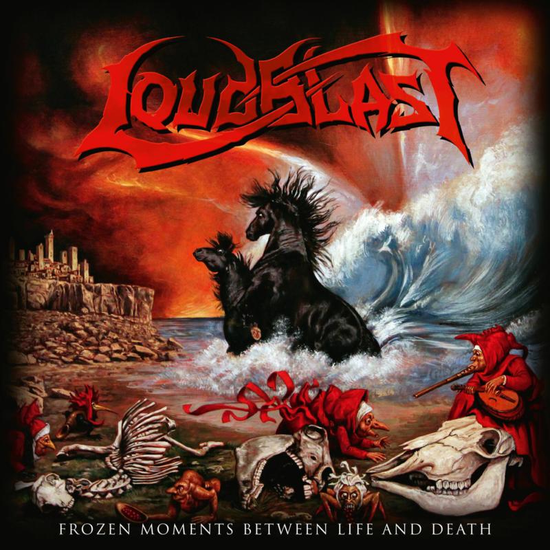 Album cover: black horse emerging from waves, figures in foreground.