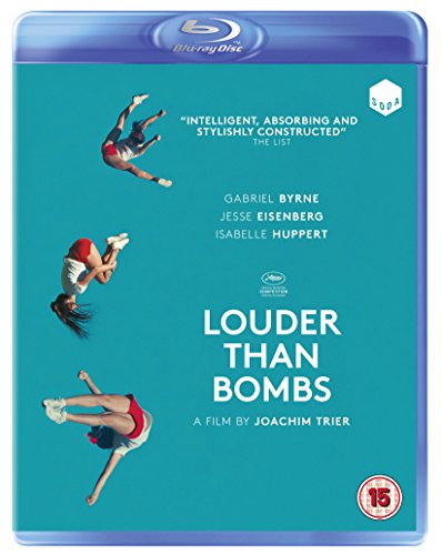 Blu-ray cover for "Louder Than Bombs" featuring falling figures in motion.