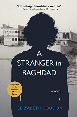 Book cover: back of a person facing a building in Baghdad.