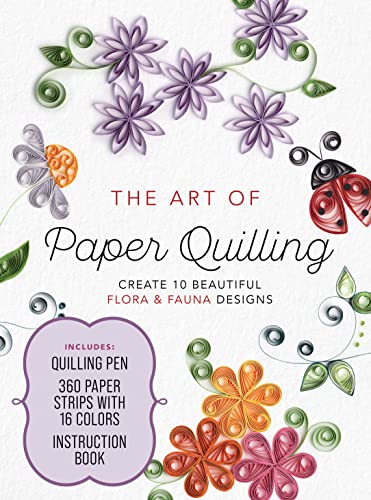 Paper quilling kit cover with colorful floral and insect designs.