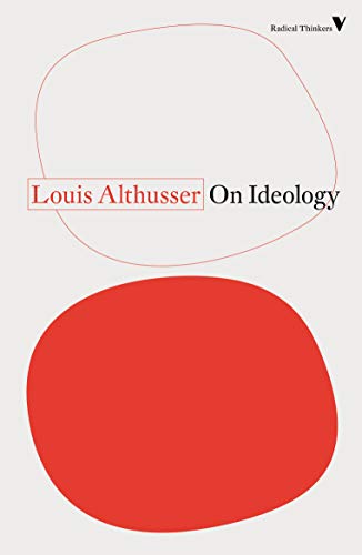 Book cover with the title On Ideology by Louis Althusser, featuring red abstract shapes.
