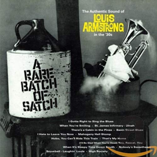 Louis Armstrong CD cover featuring a jug, trumpet, and song list.