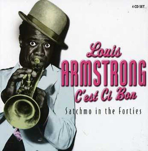 CD cover featuring Louis Armstrong playing trumpet, wearing a hat, on a white background.