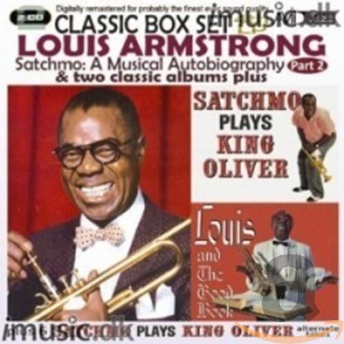 Louis Armstrong CD cover featuring the musician with his trumpet.