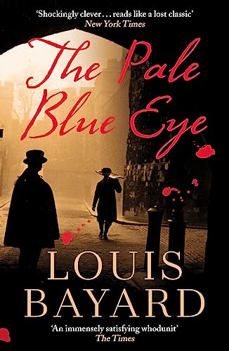 Book cover: “The Pale Blue Eye” with figures in a dark, foggy street.