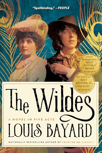 Book cover: two women in hats, gold accents, title “The Wildes.”