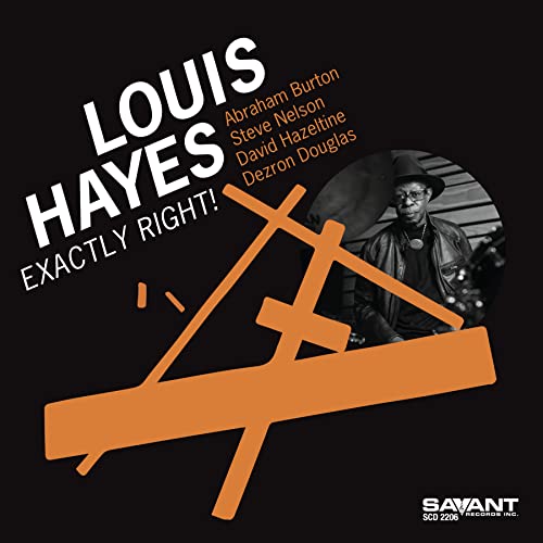 CD cover for Louis Hayes’ “Exactly Right!” featuring a drummer portrait.