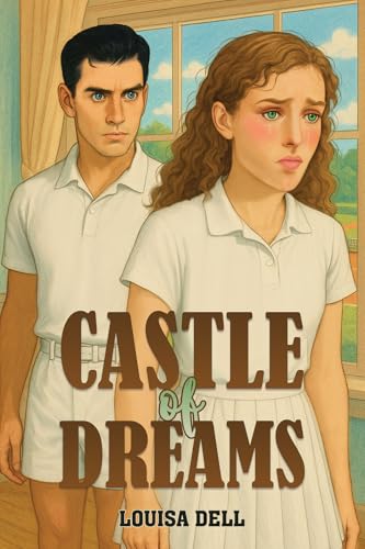 Book cover with illustrated young man and woman, titled "Castle of Dreams".