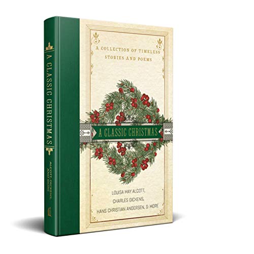 Green and cream book cover with a wreath illustration, titled "A Classic Christmas.