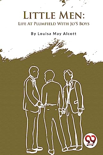 Book cover for "Little Men" by Louisa May Alcott with sketched figures.