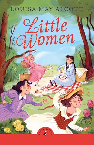 Cover of “Little Women” depicting four girls picnicking in a forest.