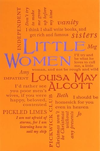 Orange book cover with the title "Little Women" in colorful, stylized text.