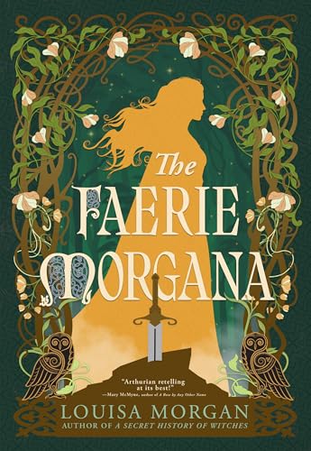 Book cover: golden silhouette of a woman framed by floral vines and owls.