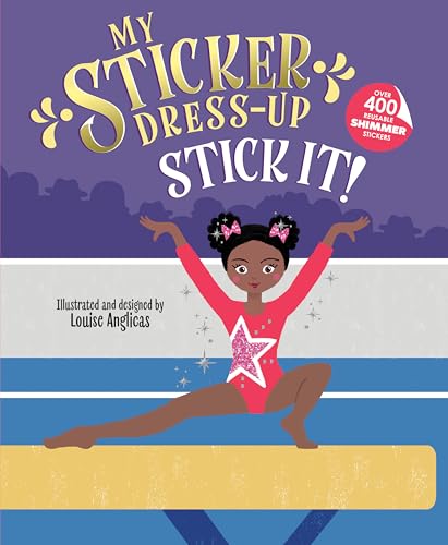 Book cover featuring a young gymnast with sticker dress-up theme.