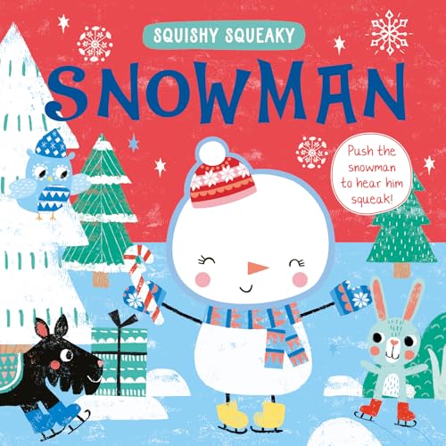 Book cover featuring a cartoon snowman, an owl, a rabbit, and a dog in snow.