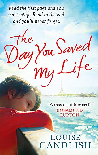 Book cover: girl with red coat overlooking water, Eiffel Tower visible.