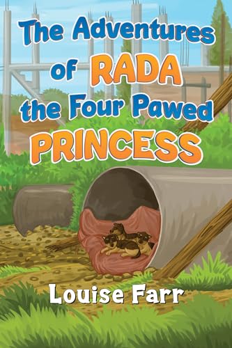 Book cover featuring a small brown dog with puppies in a tunnel.