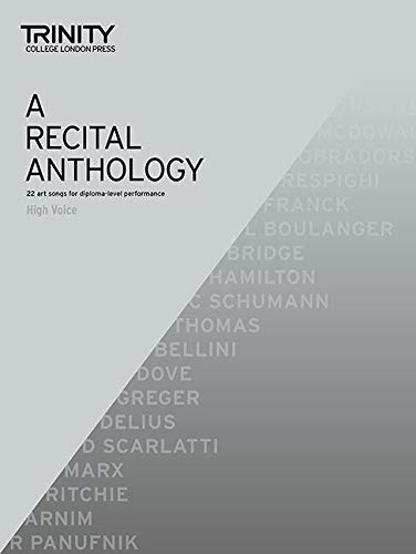 Sheet music cover: "A Recital Anthology High Voice" with composer names.