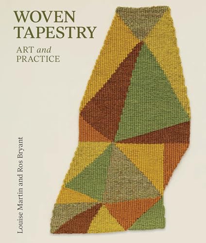 Book cover featuring a geometric woven tapestry in shades of green, yellow, and brown.