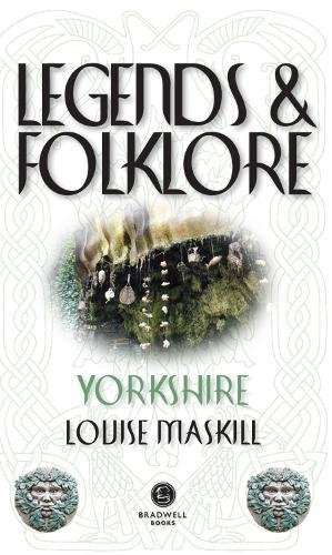 Book cover for Legends & Folklore Yorkshire featuring a petrifying well and green man carvings.