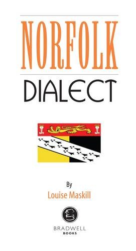 Book cover titled Norfolk Dialect by Louise Maskill featuring a heraldic crest.