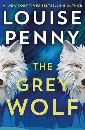 Book cover: two white wolf heads frame the title "The Grey Wolf".