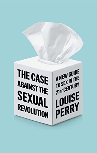Book cover with black text, white tissue box, and author Louise Perry.