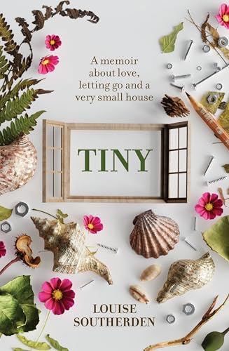 Book cover featuring an open window frame surrounded by shells, flowers, and hardware components.