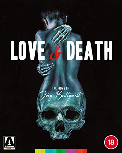 Blu-ray cover: Back view of a person with a skull and skeletal hands.