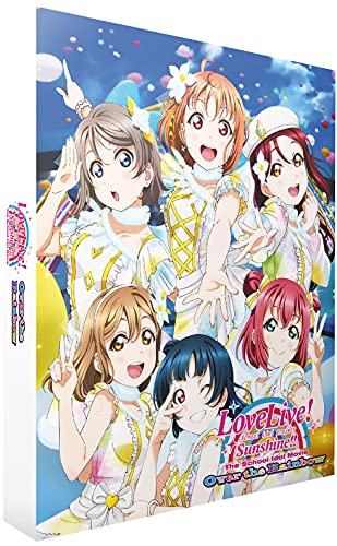Blu-ray cover featuring five anime girls in colorful performance outfits.
