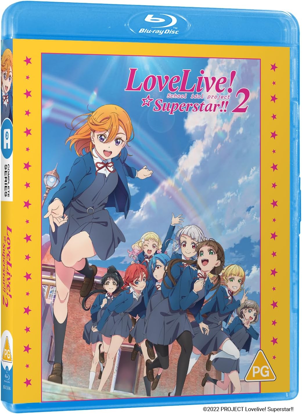 Blu-ray cover for “Love Live! Superstar!! Season 2” featuring anime schoolgirls.