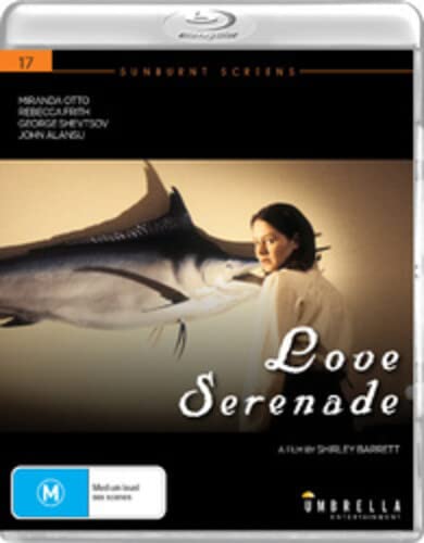 Blu-ray case for "Love Serenade" featuring a woman and a large marlin.