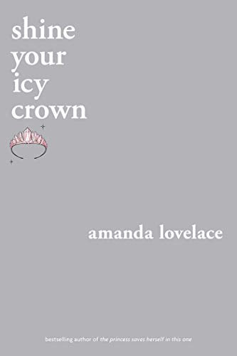 Book cover with gray background, white text, and a small crown illustration.