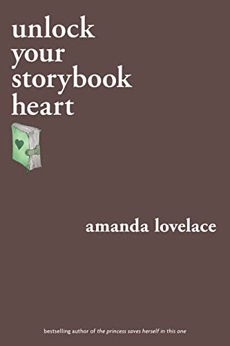 Book cover with white text, a small green book illustration, and brown background.