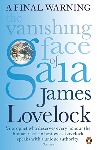 Book cover: “The Vanishing Face of Gaia” by James Lovelock, featuring Earth.