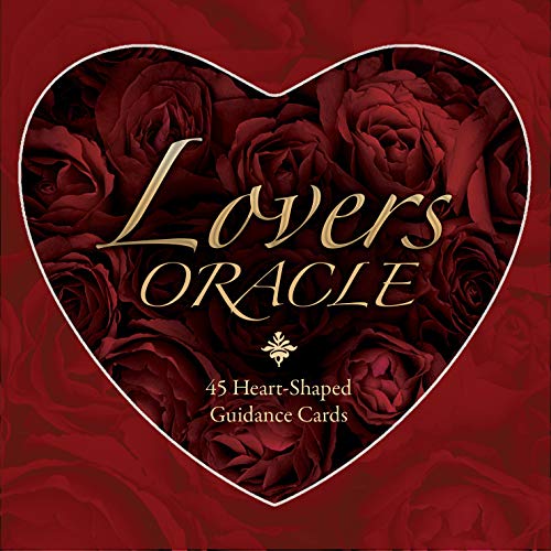 Heart-shaped box cover featuring red roses with gold text reading Lovers Oracle.