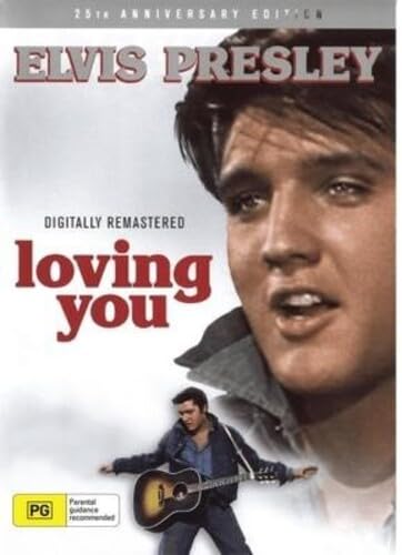 DVD cover of "Loving You" featuring Elvis Presley with a guitar.