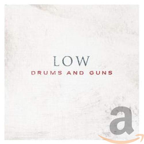 CD cover for Low’s “Drums and Guns” with textured white background.