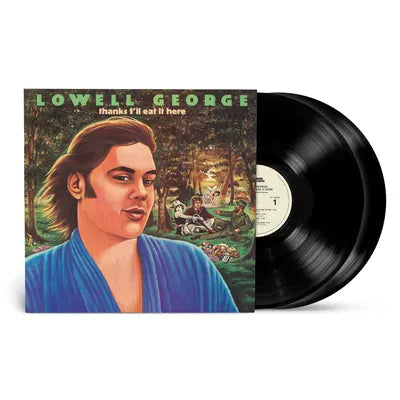 Lowell George vinyl record album cover featuring a portrait and two black vinyl discs.