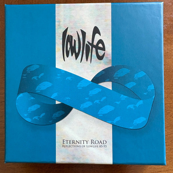CD case for Lowlife’s “Eternity Road” with blue and white design.